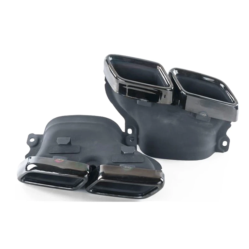 1 пара серебристых/черных наконечников выхлопной трубы глушитель 304 нержавеющая