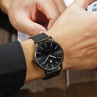 reloj hombre wwoor casual watch for men fashion black waterproof quartz wrist watches mens ultra thin magnetic mesh strap watch