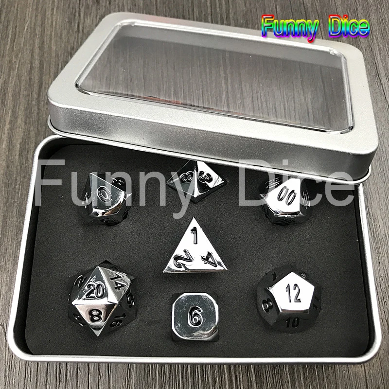 7 шт./компл. металлическая фотография для D4 D6 D8 D10 D12 D20 Side Digital Funny dnd настольная игра