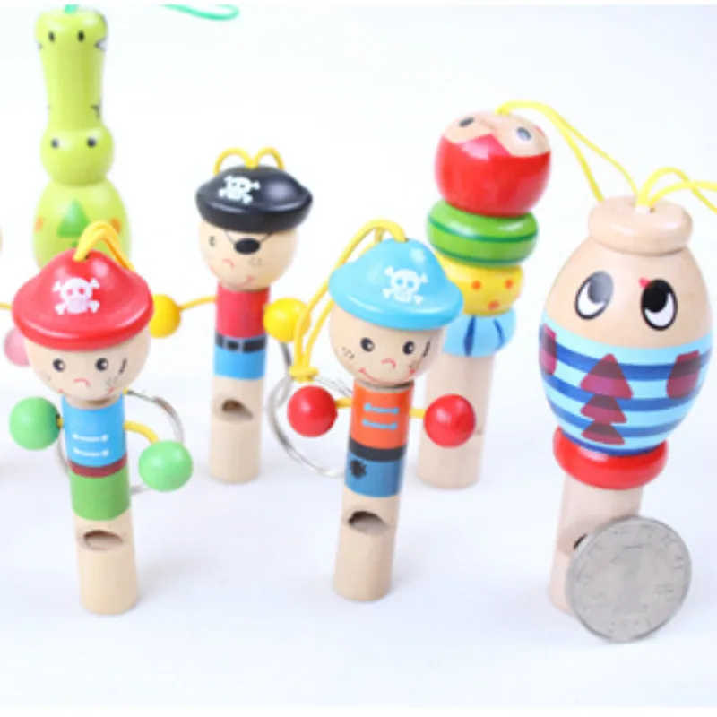 1 шт. деревянные мини игрушки для детей свист мультяшного животного Забавный