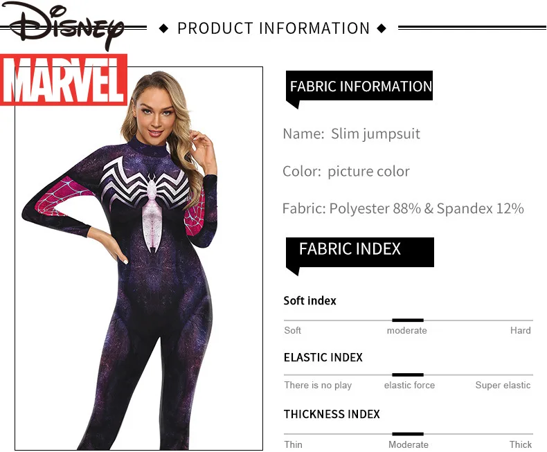 

Marvel Avengers Female Version of Spider-Man Cosplay Costume Tight-fitting Jumpsuit Movie Stage Performance Costume Halloween