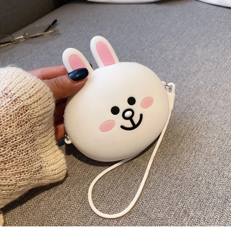 Kawaii кошелек для девочек мини через плечо силиконовый чехол на молнии с ремешком