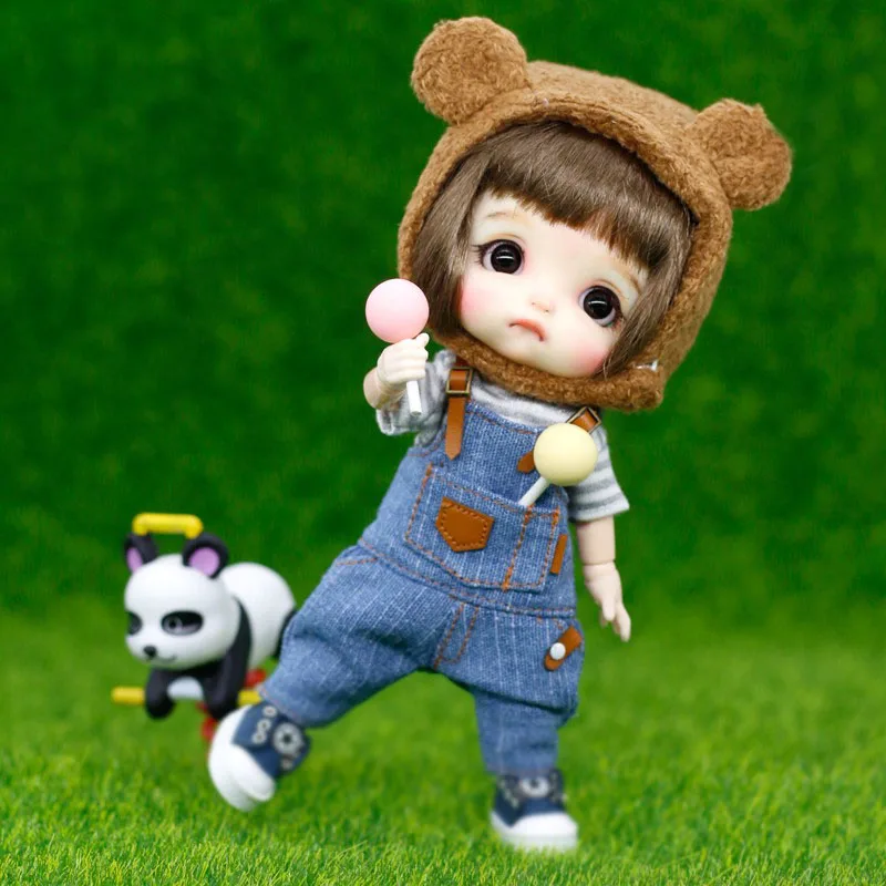

Ob11 Short legged denim overalls 1/12 BJD Trousers Molly plain GSC pant doll clothes