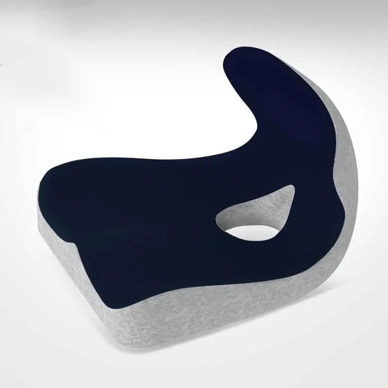 light grey dark blue Эргономичный дизайн задняя подушка для копчика сиамская Подушка с эффектом памяти пустотелая дизайнерская поясничная поддерживающая подушка для офисного стула - Цвет: light grey dark blue