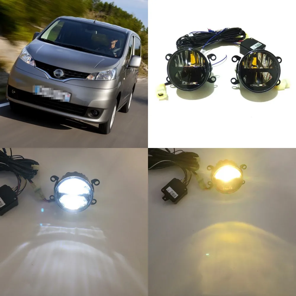 July King 24W бифокальные Противотуманные фары чехол для Nissan NV200 Van 2010-,6000 K дневной ходовой светильник DRL+ дальнего света+ 4300K ближнего света
