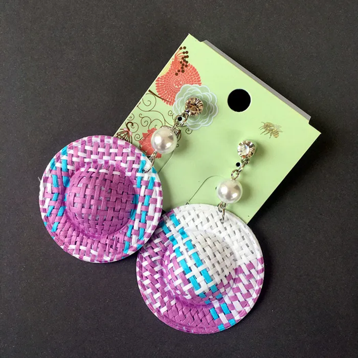 Народные серьги ручной работы в форме соломенной шляпы жемчужные женская мода