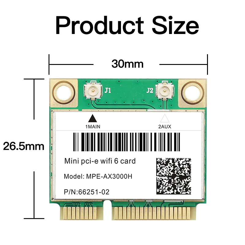 WiFi 6 dual band 3000mbps Bluetooth 5.1 MPE-ax3000H mini PCI-E card 802.11ax/ac 7260AC 7265AC wireless network adapter | Компьютеры и