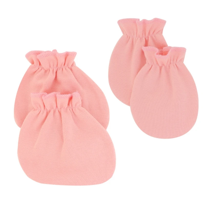 

4 Pairs Baby Soft Cotton Gloves Anti Scratching Mittens Face Protection Gloves for Newborn Infants