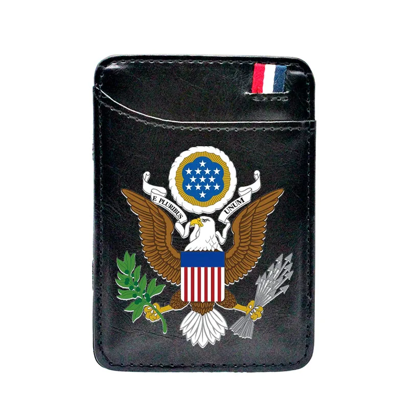 Классические Модные кожаные Волшебные кошельки с эмблемой США цифровой печатью