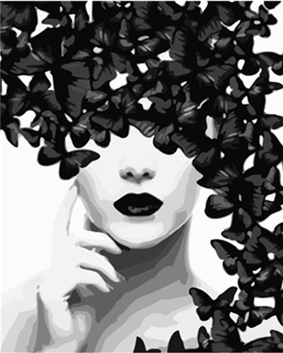 

Diamond Painting Black and White Figure Square Diamond Round Diamond Decoration Customizable Wall Art Decoration Frameless