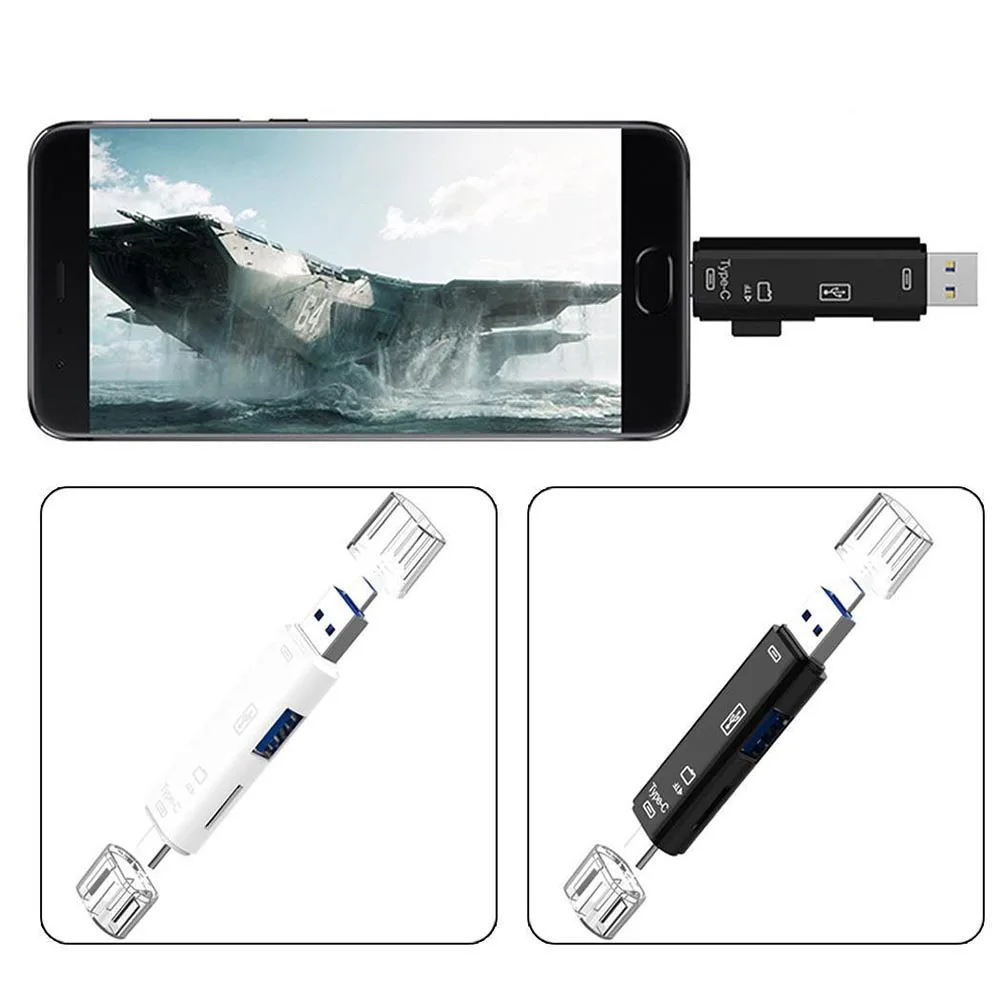 5 в 1 USB 3 0 Type-C Micro OTG кардридер Универсальный TF/SD телефонные удлинители головки