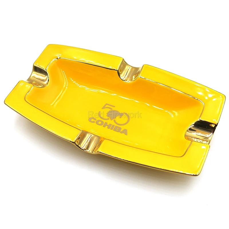Пепельница для сигар Cohiba пепельница из фарфора прямоугольная черно-желтая 50-я
