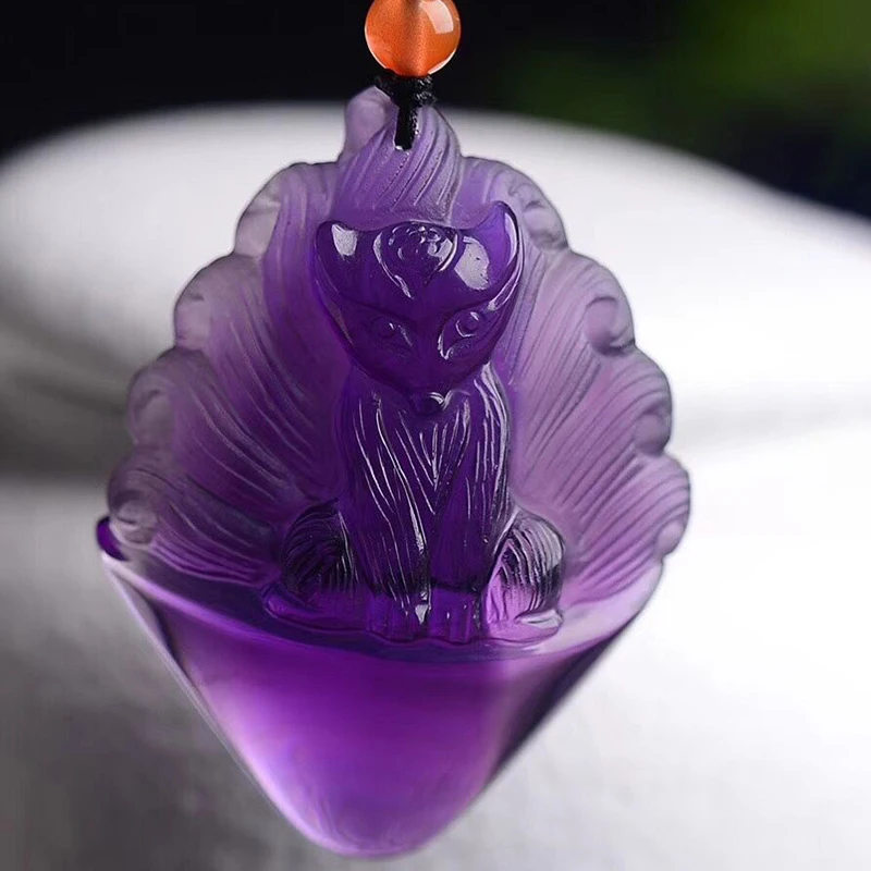 Цепочка с подвеской в виде лисы натуральным кристаллом|Подвески| |