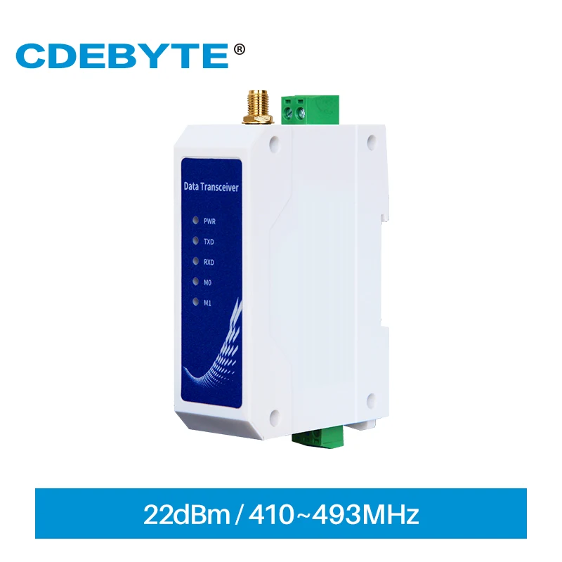 

SX1262 Lora Spread Spectrum 433Mhz 470Mhz 22dBm 5Km RS485 Interface Wireless Data Transmission Modem E96-DTU(400SL22-485)