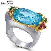 dreamcarnival 1989 delicate feminine wedding ring for women wide design lovely colors big blue zircon must have jewelry wa11774