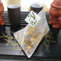 1000pcslot corn fiber tea bags pla biodegraded filters quadrangle pyramid heat sealing can be customized logo