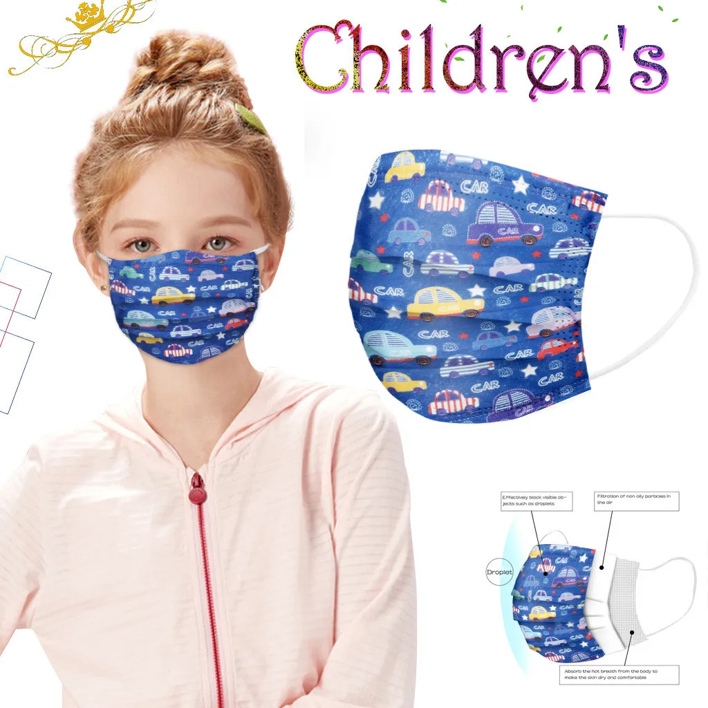 Детская маска для лица одноразовые маски промышленная 3-слойная с ушными петлями