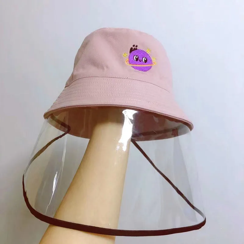 New Kids Sun Hats Anti-saliva Face Cover Caps Dustproof Eye Protection Hat Anti-fog Saliva Isolation Mask Bucket | Аксессуары для