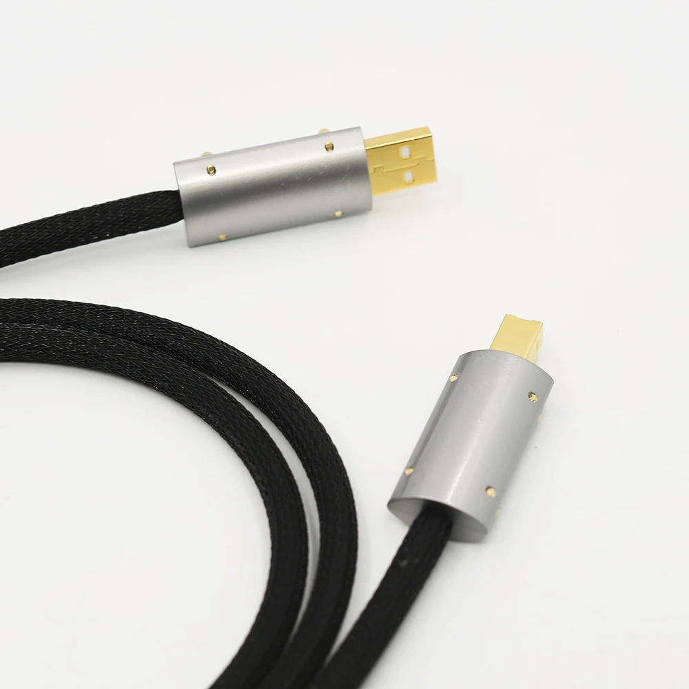 HI-End посеребренный OFC USB аудио кабель Audiophile USB AB A-B DAC позолоченный DAC декодер принтер кабель для передачи данных