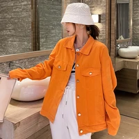 coat womens korean work clothes cowboy loose personality solid color jacket
