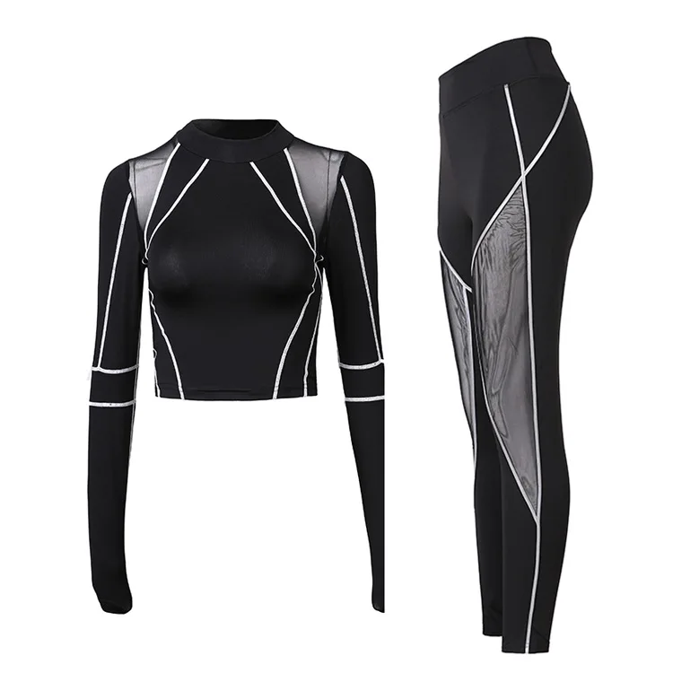 

Women's tracksuit new women's Yoga suit sports running two piece extreme fitness suit long sleeve women's sportswear