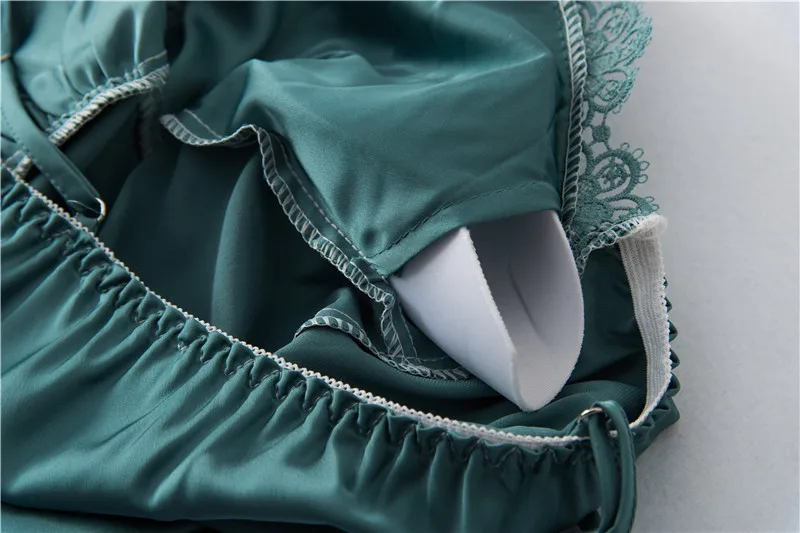 Пижама Daeyard Женская шелковая с цветочной аппликацией комплект из 4 предметов