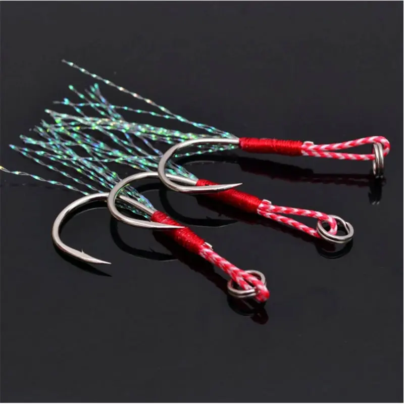 

20PCS double assembly metal fishing jigging hook domestic assist roped hooks boat casting hooks accessory tackle
