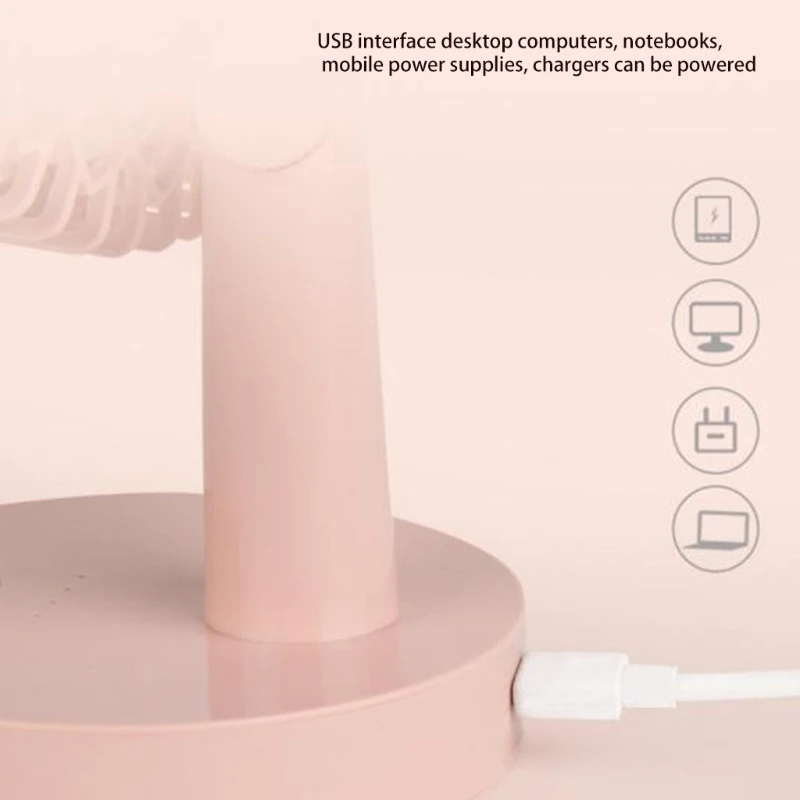 R9UD Portable Personal Fans USB Charging Table Fan Rotatable Shaking Head 3 Speed Regulation Desktop Electric for Office | Бытовая