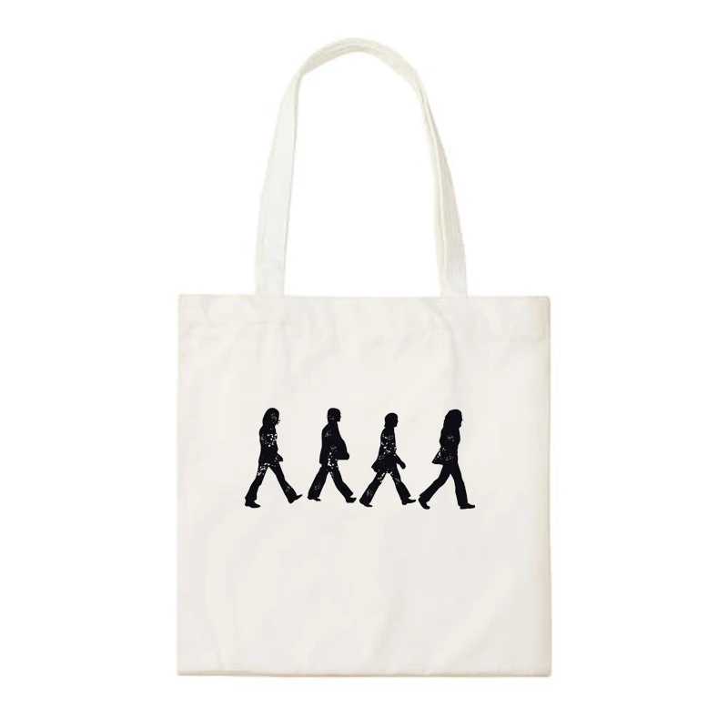 Старый рок-н-ролл Группа простой дизайн музыка искусство холст сумка для покупок