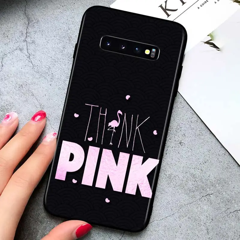 

Love pink for Samsung Galaxy S21 Ultra Plus 5G Note 20 10 9 8 S10 S9 S8 S7 S6 Edge Plus Black Phone Case