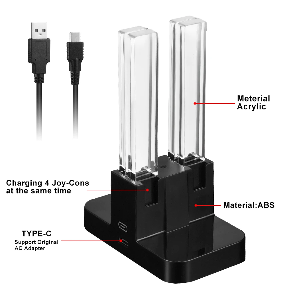 Зарядное устройство для контроллера Nintendo Двойная док станция подставка JoyCon