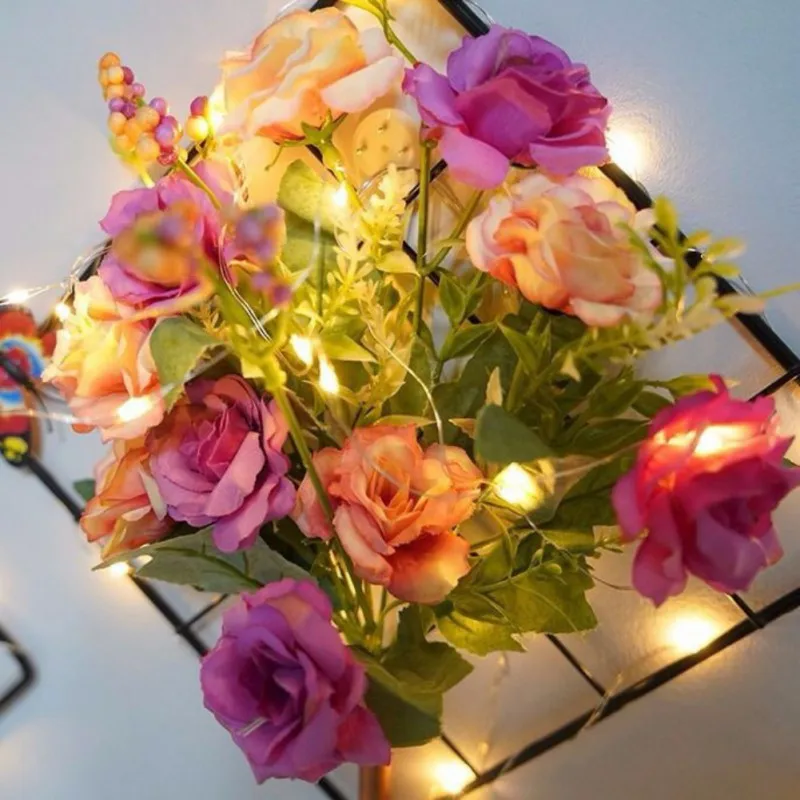 

Creativity Home Decoration Creative Board Imitation Rose Flower Plant Wind Wall Pendant Exquisite Living Room Decoration