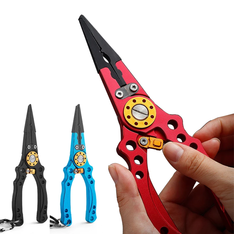 

Multifunctional Fishing Pliers Hook Remover Line Cutter Aluminum Alloy Scissors Knot Tool Anti-lost Fishing Accessories