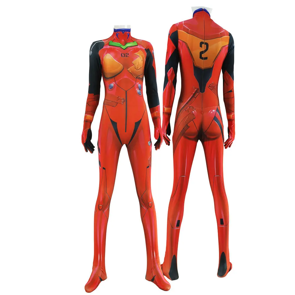 Костюм Аски Аниме Eva Косплэй Asuka Langley Soryu) комбинезоны костюм боди для детей и