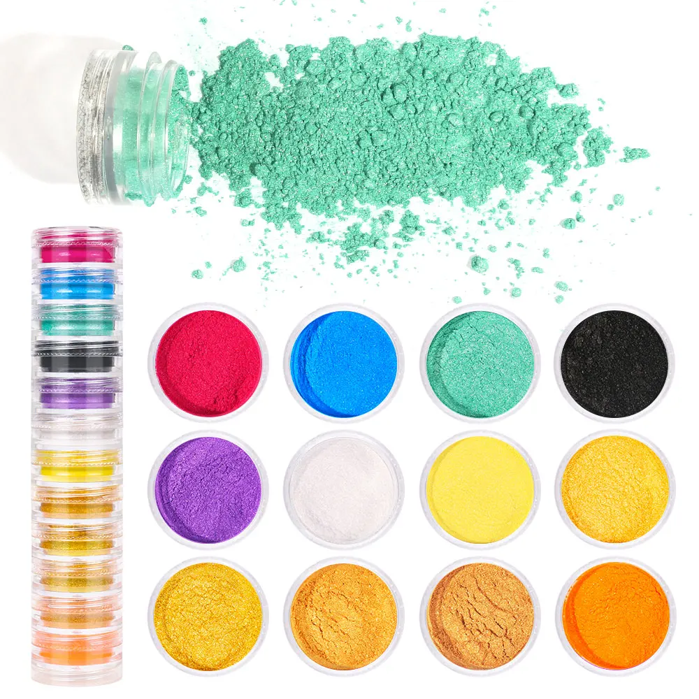 12цветов/лот неоновый золотой голубой розовый зеленый ногтевой порошок пигмент градиент блестки акриловое искусство декорации.
