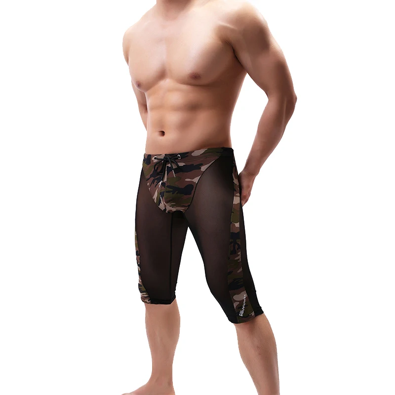 Спортивные штаны для бодибилдинга мужские сетчатые шорты фитнеса Капри йоги