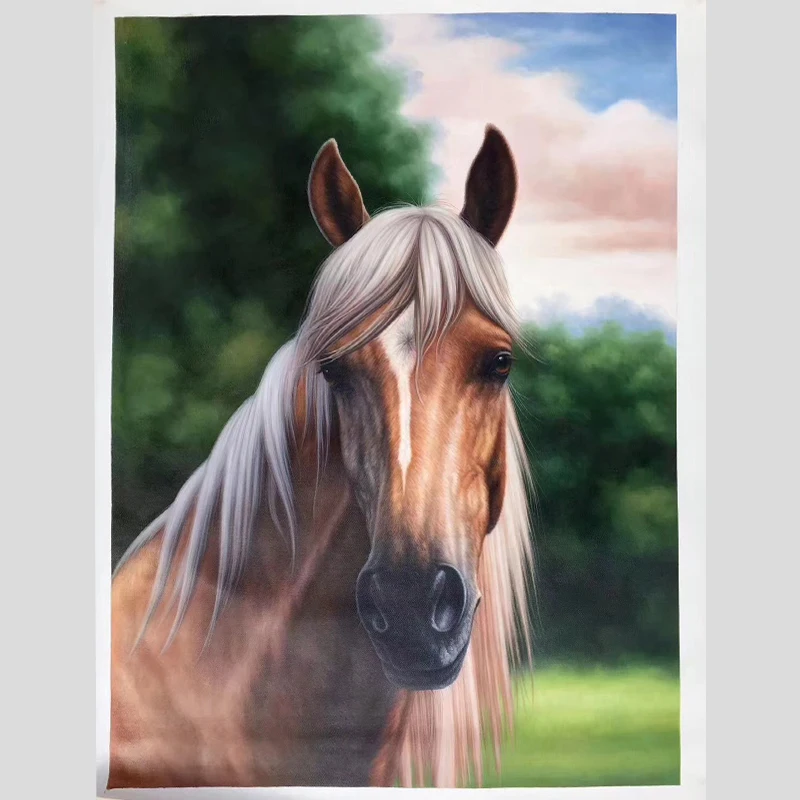 KOWELL 100% Handpainted High Quality Horse Oil Painting On Canvas Art Gift Home Decor Living Room Wall Frameless Picture | Дом и сад