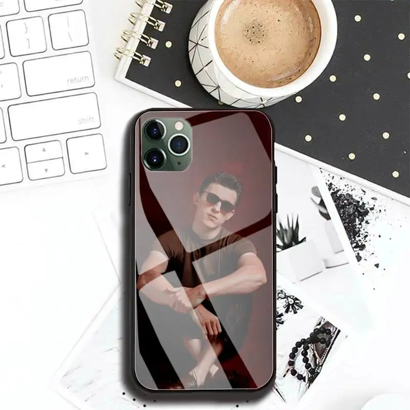 

Tom Holland Phone Case Glass Designer For Iphone 7 8 PLUS 6s 11 Pro Max XR Back Cover Case