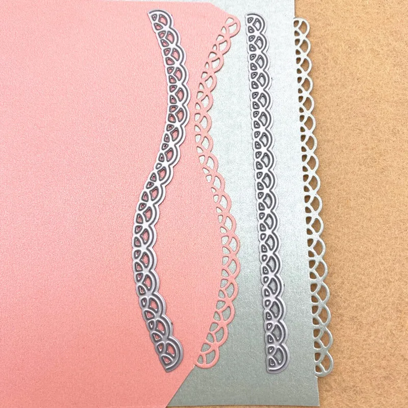 

Reunion 2020 New 2pcs lace Metal Cutting Dies DIY Scrapbooking Paper Photo Album Crafts Die Cut Seal Punch Stencils