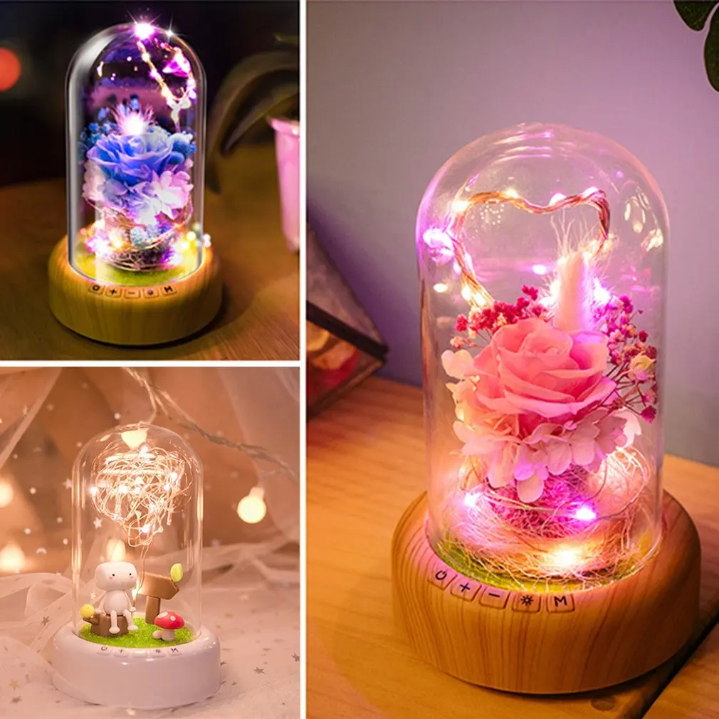 Розовый стример бутылка светодиодный ночник перезаряжаемый беспроводной Bluetooth