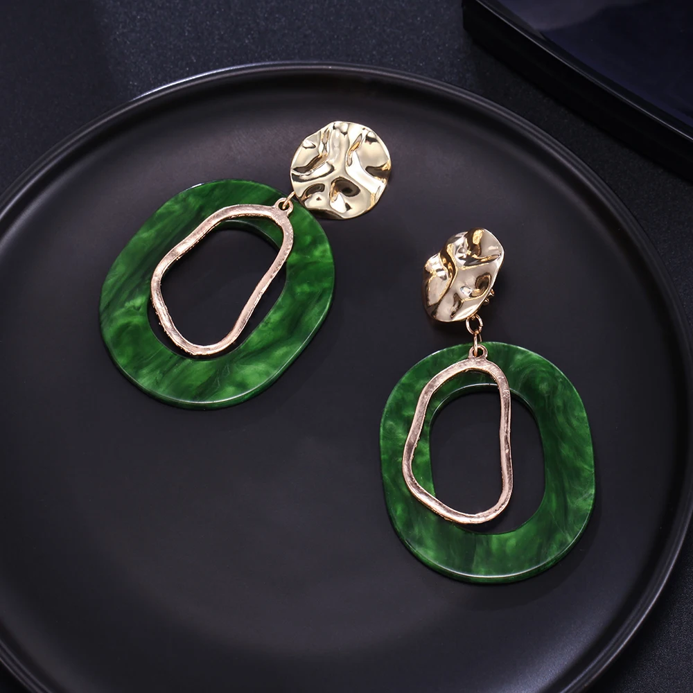 Женские акриловые серьги-клипсы геометрические винтажные овальные круглые 2020 |