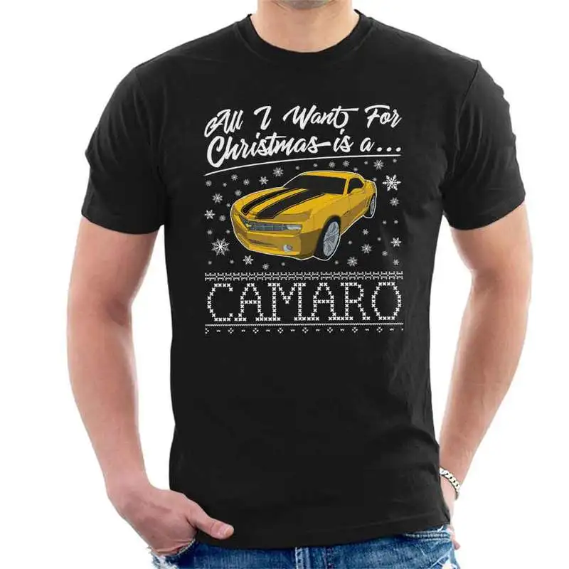 

New Printed Funny Men All I Want For Christmas Is A Camaro Men's T-Shirt Women tshirt