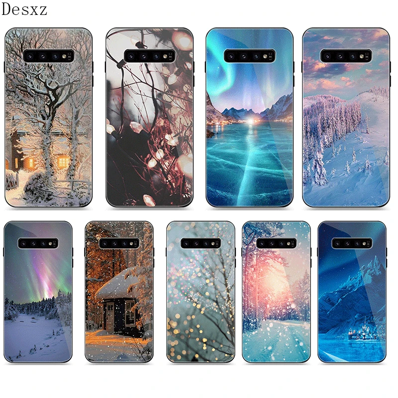 Чехол для телефона стеклянный Samsung A40 A50 A10 A20 A30 A60 A70 S10 S7 Edge S8 S9 Note 8 9 10 Plus ландшафтный
