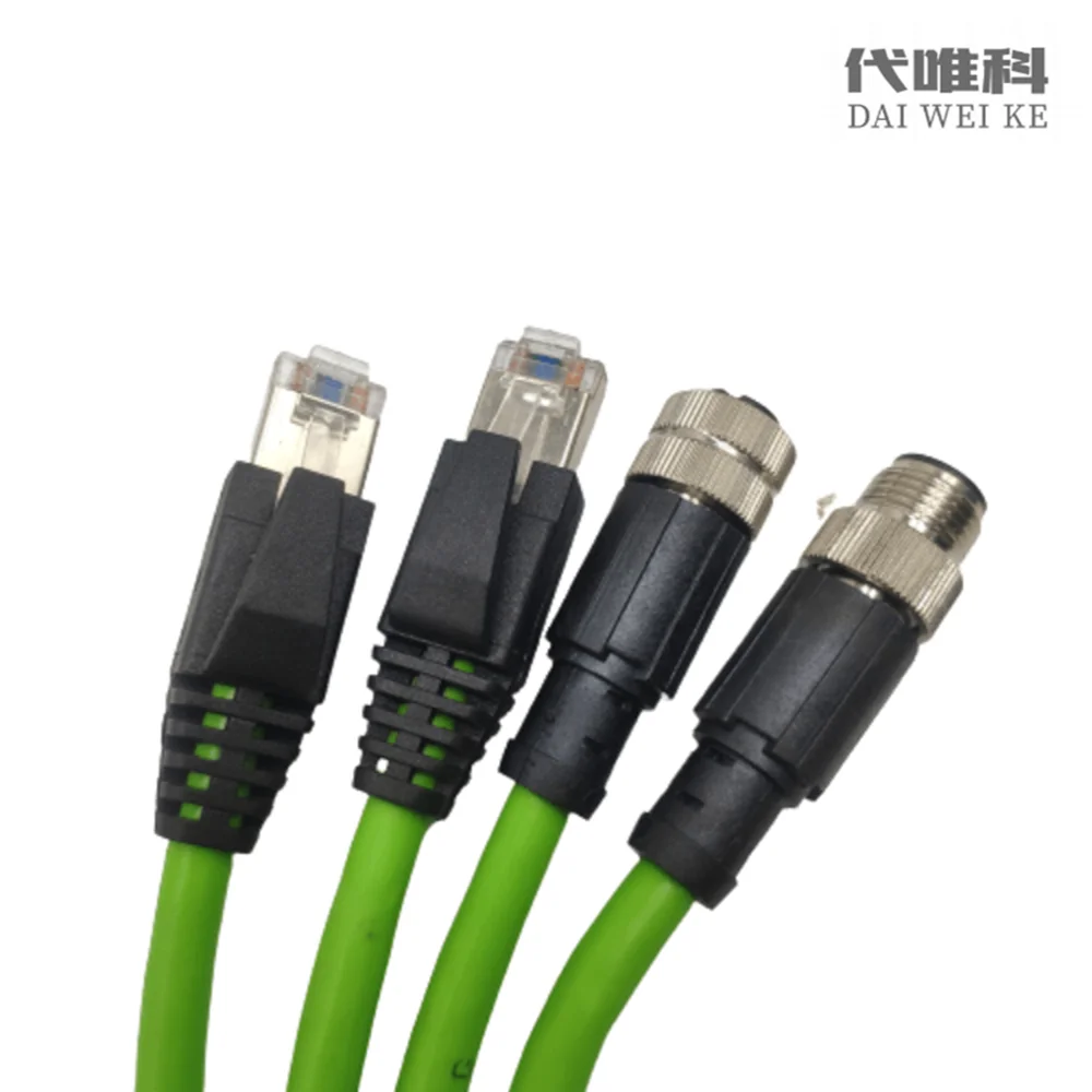 Разъем датчика M12 для RJ45 48 контактов 1 м провод Ethernet IP67 Profinet Ehtercat Промышленный тип
