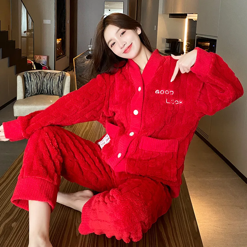 

Новый стиль осенне-зимнего кораллового флиса можно носить на улице утепленный фланелевый костюм из 2 предметов пижамы и домашняя одежда для...