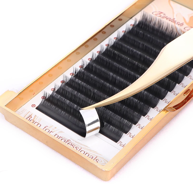 100% натуральные волосы ресницы Индивидуальные Накладные шелковые русский объем