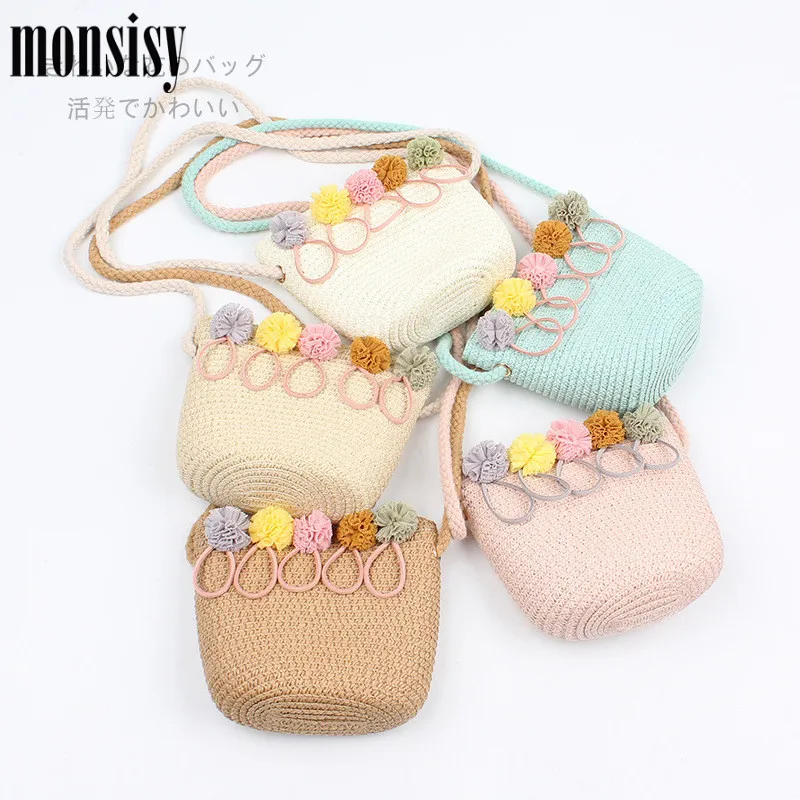 Сумка для девочек Monsisy летняя пляжная Плетеная соломенная сумка из ротанга