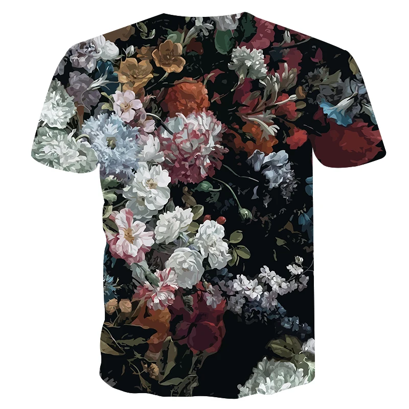 2019 модная мужская 3D футболка с цветочным принтом 4 вида Мужская Повседневная