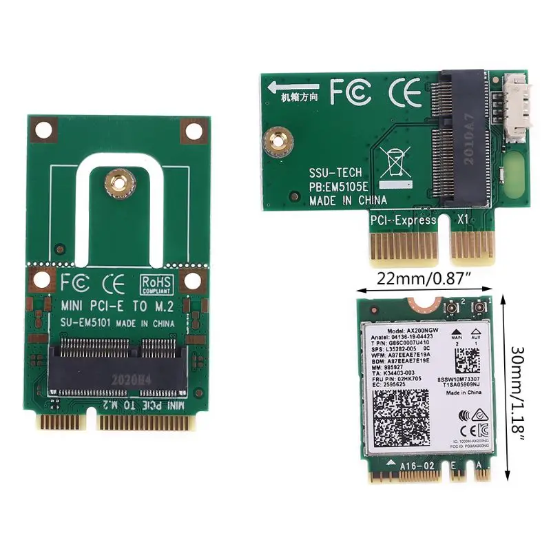 AX200 комплекты беспроводных карт NVME Mini Pcie PCIE адаптер 2974 Мбит/с Bluetooth 5 0 AX200NGW 802.11ax/ac 160