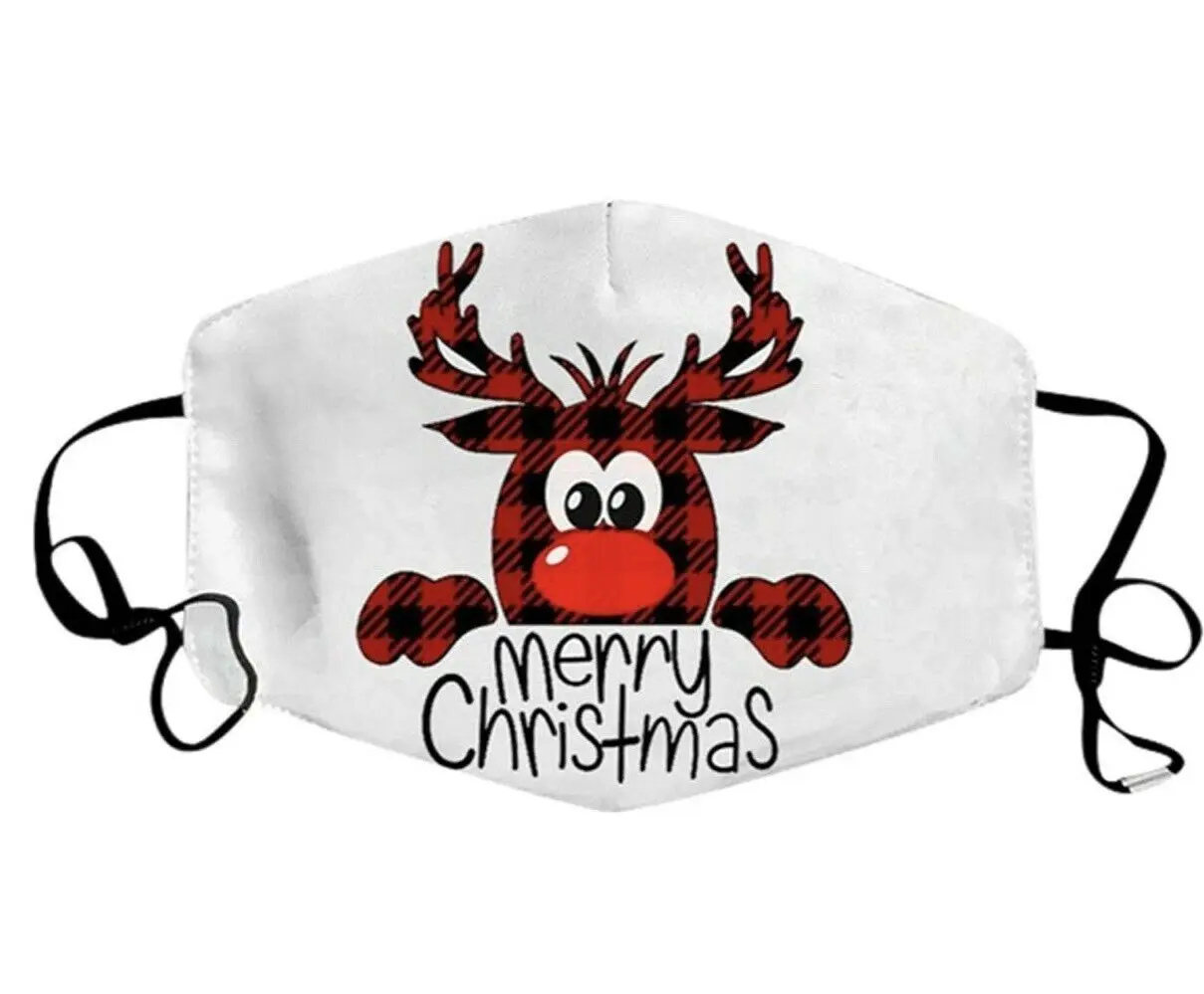 

Merry Christmas Cute Pattern Christmas Face Mask Washable Reusable 3D